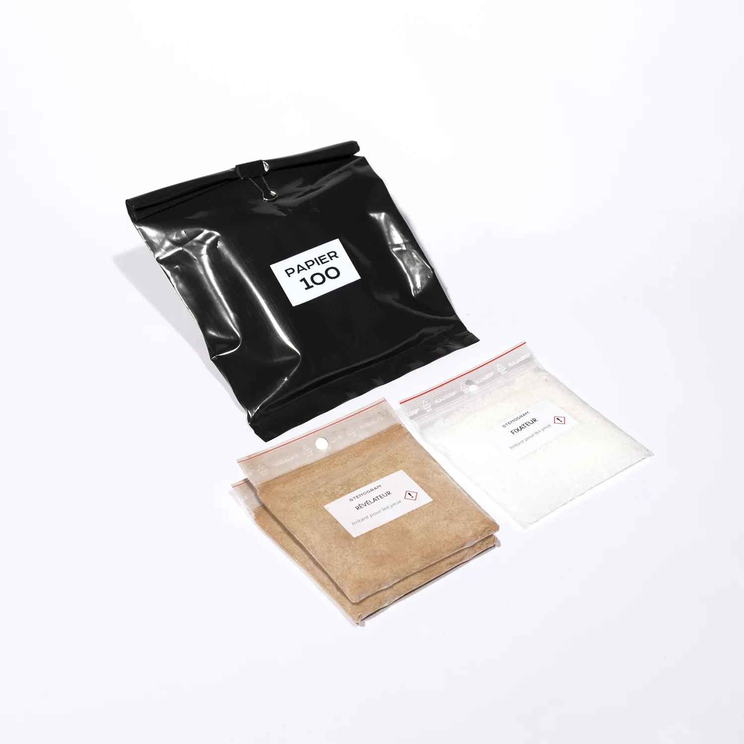 recharge de 100 feuilles sténopé + Révélateur + Fixateur